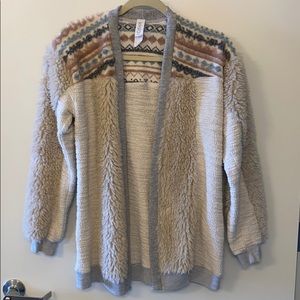 Fuzzy Grey  Anthropologie cardigan Amadi $70 OBO